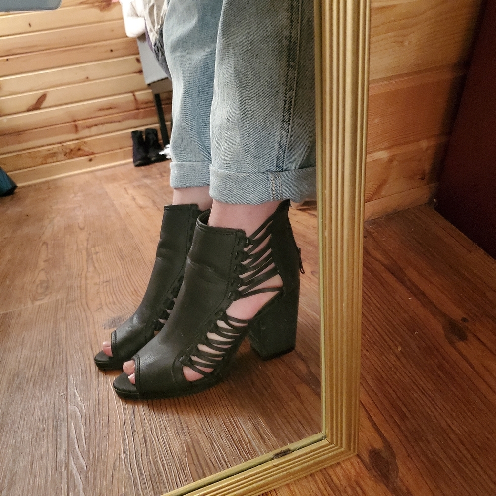 Open Toe Heeled Ankle Boot